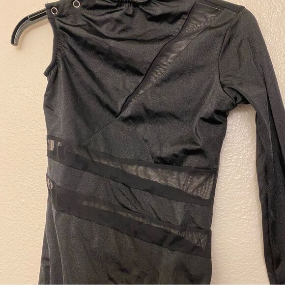 Kelle dance costume black one arm 2 piece pants HYPNOTIZED 5361 LC-large child - Picture 4 of 10